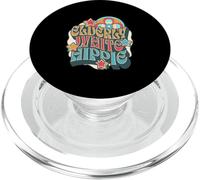 Elderly White Hippie Hippy Humor Weird Old Guy Fun Wear PopSockets PopGrip for MagSafe