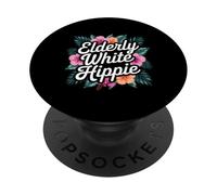 Elderly White Hippie Weird Old Guy Hippy Humor Apparel PopSockets Adhesive PopGrip