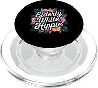 Elderly White Hippie Weird Old Guy Hippy Humor Apparel PopSockets PopGrip for MagSafe