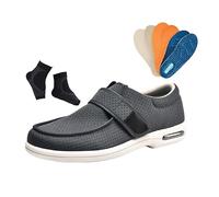 Elderly Wide Diabetic Shoes, Men Comfy Breathable Swollen Feet Adjustable Non-Slip Diabetic Shoes, Width Orthopedic Walking Sneakers, for Elderly Arthritis Edema Swollen Feet Thumb(Grey,8.5 UK)