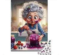 Elderly Woman Cooking Puzzles 1000 Piece for Adults Jigsaw Puzzle Game for The Whole 70x50cm/1000pcs
