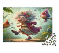 Elderly Woman Dancing 1000pc Jigsaw with Perfect Snap Fit Colourful Jigsaws for An After-school Puzzle Activity for Children And Parents 52x38cm/1000pcs