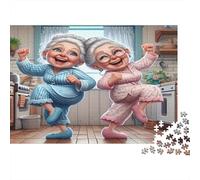 Elderly Women Dancing Adult Puzzle for Home: Dancing Together Joyfully Educational Game Decompression & Wall Decor 52x38cm/1000pcs