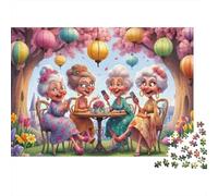 Elderly Women Gathering 1000 Pieces Puzzles Beautiful View Afternoon Tea Grandma Decoration Puzzle Educational Game Gifts Puzzles for Adults Jigsaw Puzzles for Adults 70x50cm/1000pcs