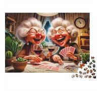 Elderly Women Laughing 100% Recycled Cardboard Grannies Playing Cards 1000Pc Jigsaw Puzzles Adults Unique Classic Educational Games 70x50cm/1000pcs