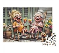 Elderly Women Laughing 1000 Pc Premium Jigsaw Puzzle for Adults Educational Game Decompression Wall Decor Gift Idea 38x26cm/1000pcs