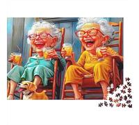 Elderly Women Laughing Jigsaw Puzzles for Adults Interesting Puzzle Game 1000 Jigsaws Brain Challenge for Adults Gifts 70x50cm/1000pcs