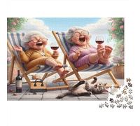 Elderly Women Laughing Jigsaw Puzzles for Adults Interesting Puzzle Game 1000 Jigsaws Impossible Puzzle Home Decoration Gifts 52x38cm/1000pcs