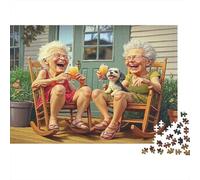 Elderly Women Laughing Jigsaw Puzzles for Adults Interesting Puzzles 1000 Jigsaws Brain Challenge for Adults Gifts 52x38cm/1000pcs