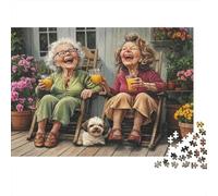 Elderly Women Laughing Jigsaw Puzzles for Adults Interesting Puzzles 1000 Jigsaws Brain Challenge Home Decoration Gifts 38x26cm/1000pcs