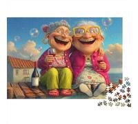 Elderly Women Laughing Jigsaw Puzzles for Adults Interesting Puzzles 1000 Piece Impossible Puzzle Home Decoration Gifts 52x38cm/1000pcs