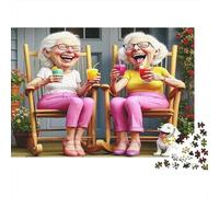 Elderly Women Laughing Jigsaw Puzzles for Adults Interesting Puzzles 1000 Pieces Brain Challenge for Adults Gifts 38x26cm/1000pcs