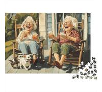 Elderly Women Laughing Jigsaw Puzzles for Adults Interesting Puzzles 1000 Pieces Brain Challenge for Adults Gifts 38x26cm/1000pcs