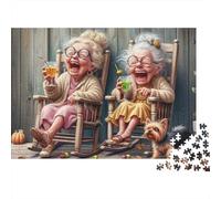 Elderly Women Laughing Jigsaw Puzzles for Adults Interesting Puzzles 1000 Pieces Impossible Puzzle for Adults Gifts 70x50cm/1000pcs