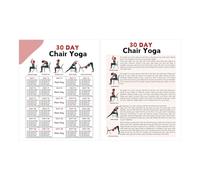 Elderly Yoga Poses Poster, Chair Yoga Exercise Posters, Weight Loss Chart, Comfortable Seated Workout Guide Wall Charts, Easy to Follow Senior Fitness Poses for Home Use, Gift for Older Adults