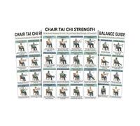 Elderly Yoga Poses Poster, Chair Yoga Exercise Posters, Weight Loss Chart, Comfortable Seated Workout Guide Wall Charts, Easy to Follow Senior Fitness Poses for Home Use, Gift for Older Adults