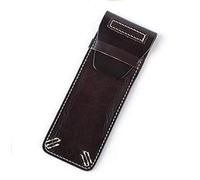 ELDFLRURB Portable Leather Pen Case, Leather Pen and Pencil Case Multicolor 16x5.8cm(Dark Coffee)