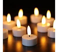 Eldnacele 12PCS Battery Operated Flameless LED Tea Light with 6H Timer, Flickering Flameless Electric Tealight Candles, 3D Wick Realistic Votive Led Candles for Festival Decoration, 1.5’’x1.8’’