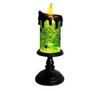 Eldnacele Halloween Snow Globe Candles Lighted Lamp, Battery Operated Spooky Spinning Water Glittering Tornado Candles Flameless Candles Table Centerpiece for Halloween Celebration Parties(Spider)