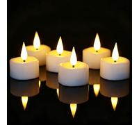 Eldnacele LED Tea Lights, Real Wax Battery Tea Lights with 6H Timer, 6 Pack