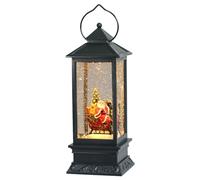 Eldnacele Musical Christmas Snow Globe Lantern Battery Operated & Lined Lighted Glittering Spinning Singing Water Lantern Father Christmas with 6H Timer and USB Cord 12" for Christmas Decoration