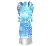 Eldnacele Snow Globe Angel, Lighted Water Glittering Swirling Crystal Angel Statue(Timer), Battery Operated Sparkling Multi-Color Changing Praying Angels Figurine for Holiday Festival Gifts for Mom