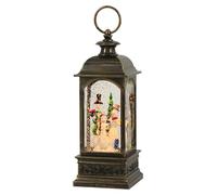 Eldnacele Snowman Music Snow Globe Lantern with 6 Hour Timer, Battery Operated/USB Powered Singing Lighted Lamp for Christmas Decorations Home Decor