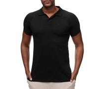 ELDO COLLECTION Slim Fit Men's Polo Shirt - Elegant Athletic & Muscle Fit Short Sleeve Polo Made of Stretch Pique - Ideal for Business & Leisure, black, S