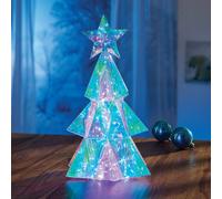 Coopers of Stortford - Iridescent LED Christmas Tree Ornament - Colour Changing Festive Decoration with Timer Function - Battery Operated 38cm
