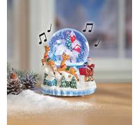 Coopers of Stortford - Musical LED Snowglobe - Hand-Painted Christmas Scene with Automatic Snow Effect, 8 Melodies & Battery Operation