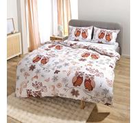 Coopers of Stortford - Owl Duvet Set with Pillowcases - Reversible Bedding with Blossom and Grass Print - Soft Easy Care Polyester - Single, Double & King Sizes (Singe)