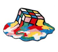 ELDONE Melted Magic Cube Area Rug, 34 x 24 inch Multicolor Contemporary Magic Cube Rug, Soft Plush Non Slip Absorbent Fluffy Rug for Bedroom, Living Room, Bathroom