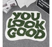 ELDONE You Look Good Bath Mat - Cool Sage Green Bathroom Rugs Non Slip Washable, Green Bathroom Decor, Hypebeast Bedroom Decor Aesthetic, Cute Funny Funky Trendy Olive Green Bathroom Mats 25" x 21"