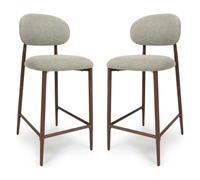 eldoro alabaster fabric bar chairs with brown legs in pair