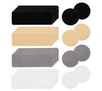 Eldraqth Shoe Heel Repair Kit, 24 Pcs Rectangular Round Form Shoe Patches for Holes in 4 Colors Self-Adhesive Shoes Repair Patch for Sneakers and Mesh Shoes (Black, White, Gray, Skin Tone)