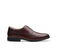 Eldredge Plain Dark Brown Leather Oxford Shoes Clarks Brown 8-Wide Fit