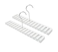 Eldtec 12 Belt Hanger for Closet - Space-Saving Wooden Wall Mount Organizer with Swivel Hook - Perfect for Belts, Ties, and More (White-2pack)