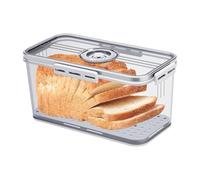 Eldvin Bread Bin Airtight Bread Bins for Kitchen Counter Containers Bread Box Storage Time Recording with Lid Air Valve for Homemade Bread Toast Bagel Donut And Cookies Sandwich (Grey)