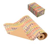 Eldvinur Birthday Gift Wrapping Paper Roll 43cm×25m, ECO Quality Thick Gift Wrap, Colorful Happy Wrapping Paper, Kraft Gift Wrap, Recyclable Mini Roll for Presents, for Boy Gilrs Men Women Present