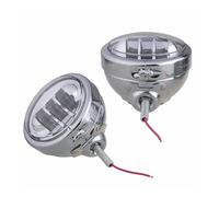 ELDVSUA Motorcycle Headlights Chrome Parts 4-1/2" Motorsiklet LED Auxiliary Fog Passing Light With 4.5" Housing Bucket For Electra For Glide For Bad Boy(Light and housing A)