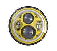 ELDVSUA Motorcycle Headlights Motorcycle 7inch LED Headlight 7" H4 DRL Halo Ring Amber Turn Signal Headlamp For Softail For Slim For Fat Boy Moto(Yellow)