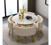 Ele 5Piece Modern Round Conference Table Set Slish Dining Fur with 4 Chic Kitchen Chairs for Breakfast Bar & Dining Room Decor Perfect for Home & Office