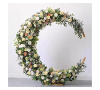 Ele d Metal Garden Arch 5.9ft Crescent Moon e with Artificial Flowers - t for Weddings Birthdays Events & Bridal Showers Floral Decor Stand