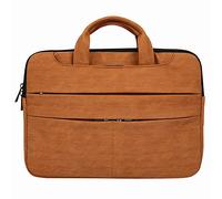 ele ELEOPTION 15-15.6 Inch Waterproof PU Leather Sleeve Portable Laptop Case Cover & Pockets, for Laptop Notebook Ultrabook Macbook ASUS Acer Dell HP Lenovo Toshiba 15.4" Briefcase Handbag, Brown