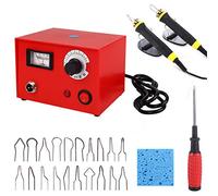 ele ELEOPTION 220V 50W Gourd Wood Crafts Tool Pyrography Machine Multifunction Pyrography Pen for Wood Burning Dual Pen Pyrography Tool Professional Wood Burning Kit with 2pcs Stand