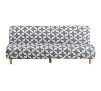 ele ELEOPTION Armless Sofa Bed Cover Spandex Stretch Print Futon Slipcover Non-slip Folding Armless Sofa Cover Seat Couch Protector Fits for 2-3 Seater Folding Sofa Bed without Armrests, 180-210cm