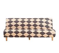 ele ELEOPTION Armless Sofa Bed Cover Spandex Stretch Print Futon Slipcover Non-slip Folding Armless Sofa Cover Seat Couch Protector Fits for 2-3 Seater Folding Sofa Bed without Armrests, 180-210cm