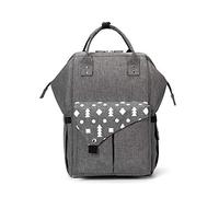 ele ELEOPTION Baby Diaper Changing Backpack, Nappy Back Pack with USB Multi-Function for Mommy (Grey)