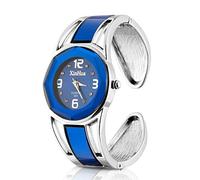 ele ELEOPTION Bracelet Design Quartz Wrist Watches with Rhinestone Blue Dial Stainless Steel Bracelet for Women (Navy Blue)