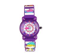 ele ELEOPTION Children's Watch Waterproof 3D Cute Cartoon Design Round Dial Silicone Rubber Jelly Color Watch Band Quartz Wristwatch for Little Xmas Girls Boy Kids Children (Sweety Girl, Purple)